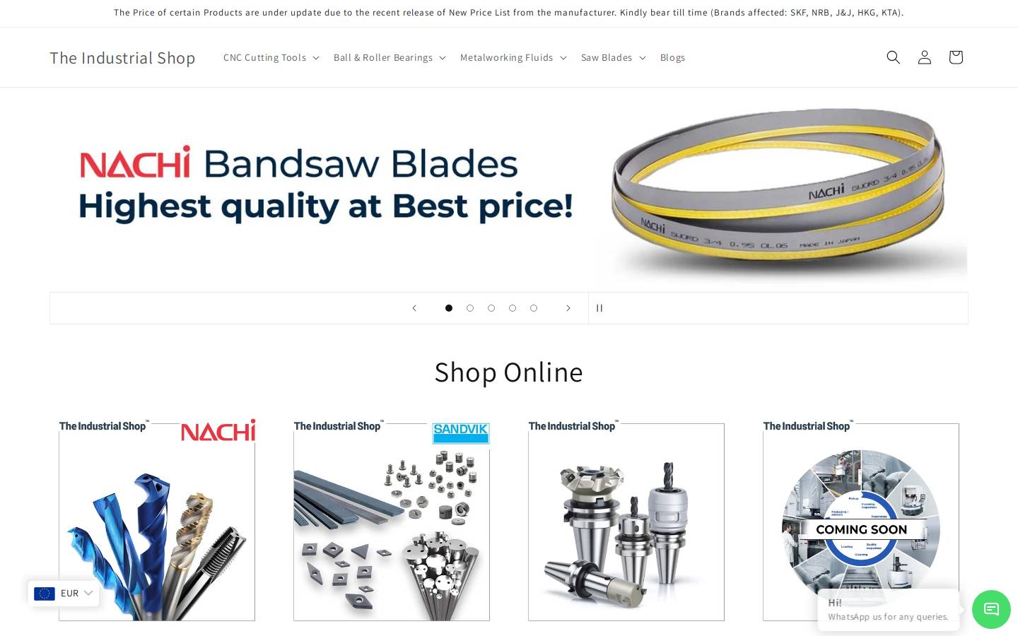 theindustrialshop.com homepage screenshot