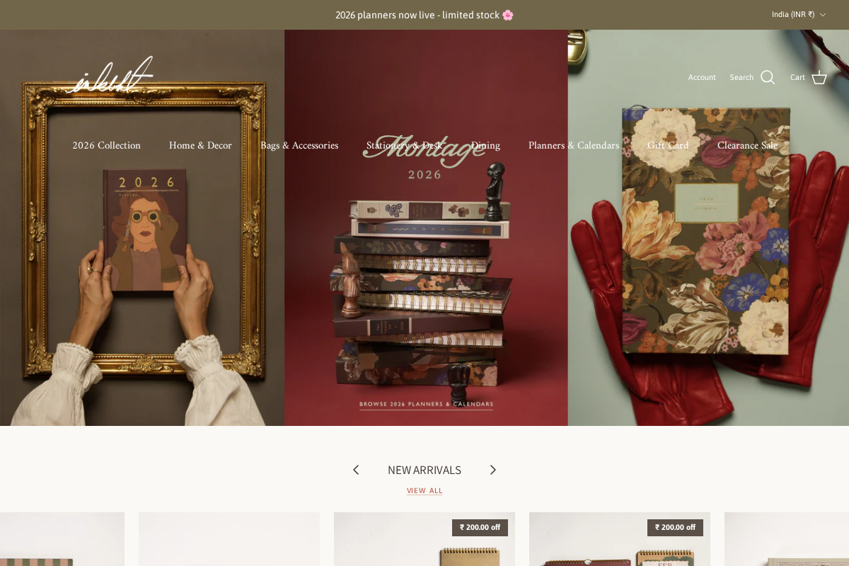 The Ink Bucket homepage screenshot