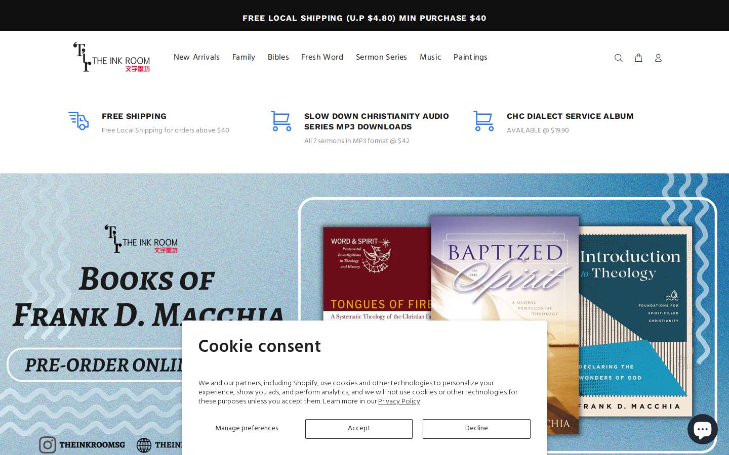 theinkroom.com.sg homepage screenshot