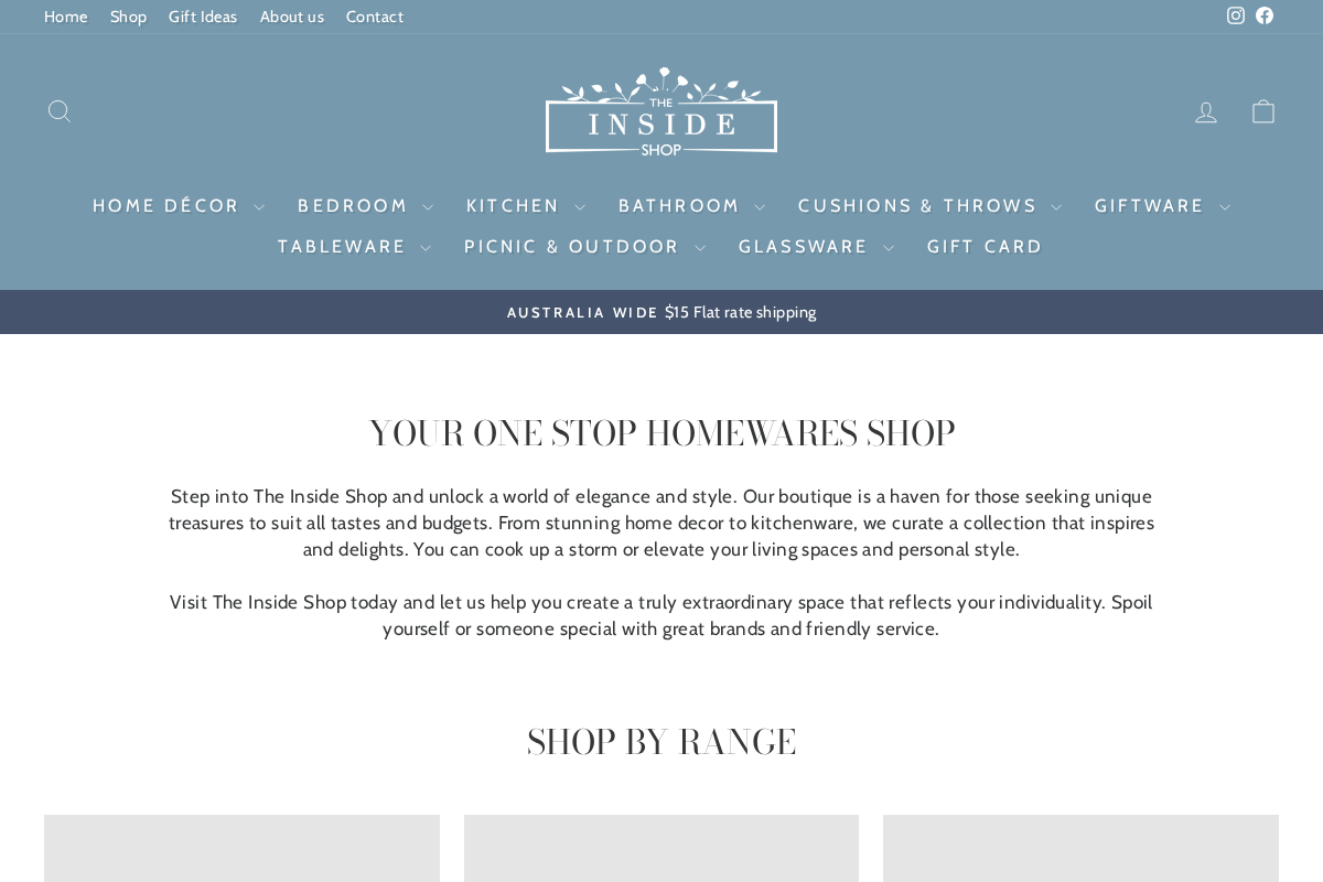 theinsideshop.com.au homepage screenshot