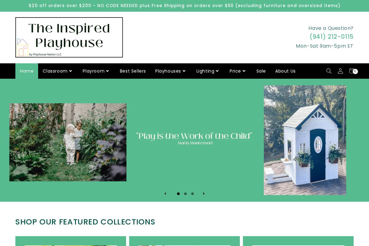 theinspiredplayhouse.com homepage screenshot