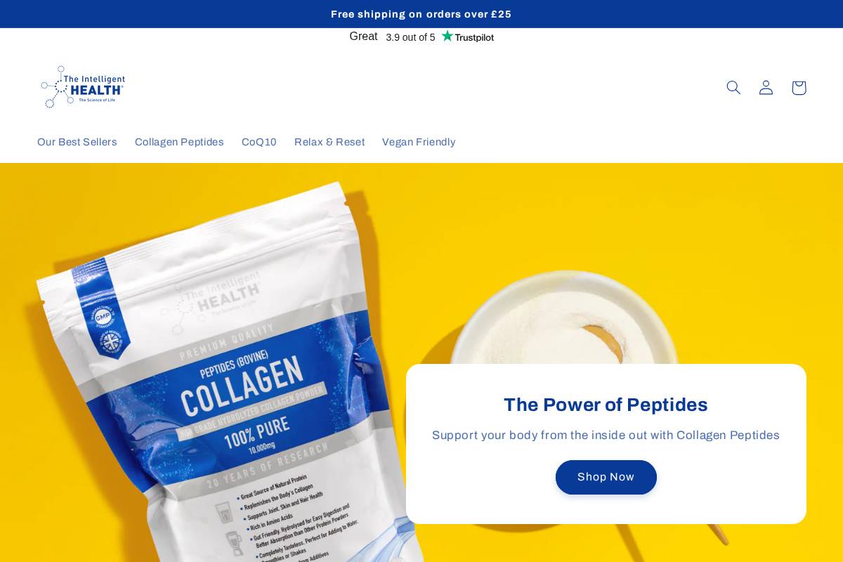 The Intelligent Health homepage screenshot