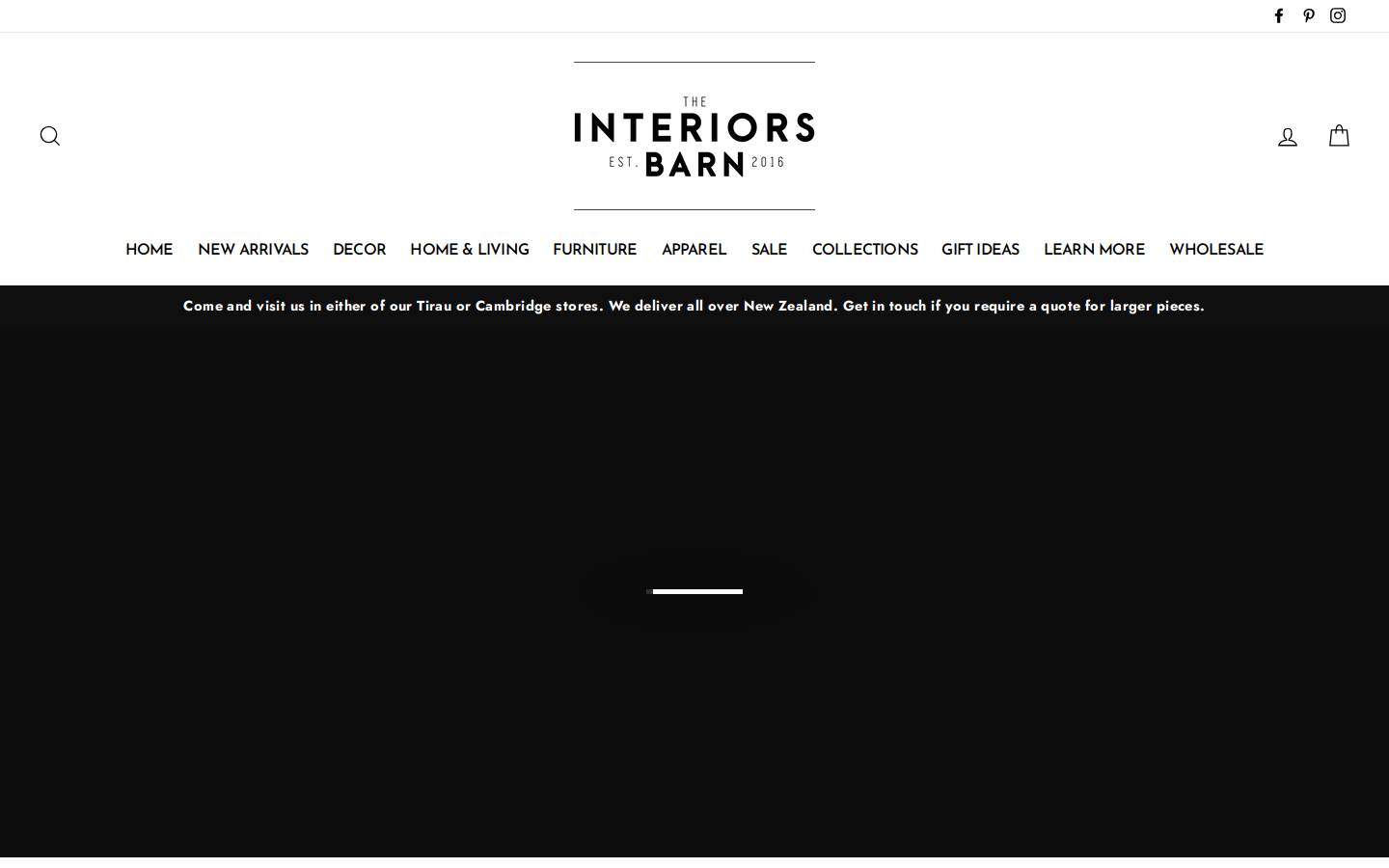 theinteriorsbarn.co.nz homepage screenshot