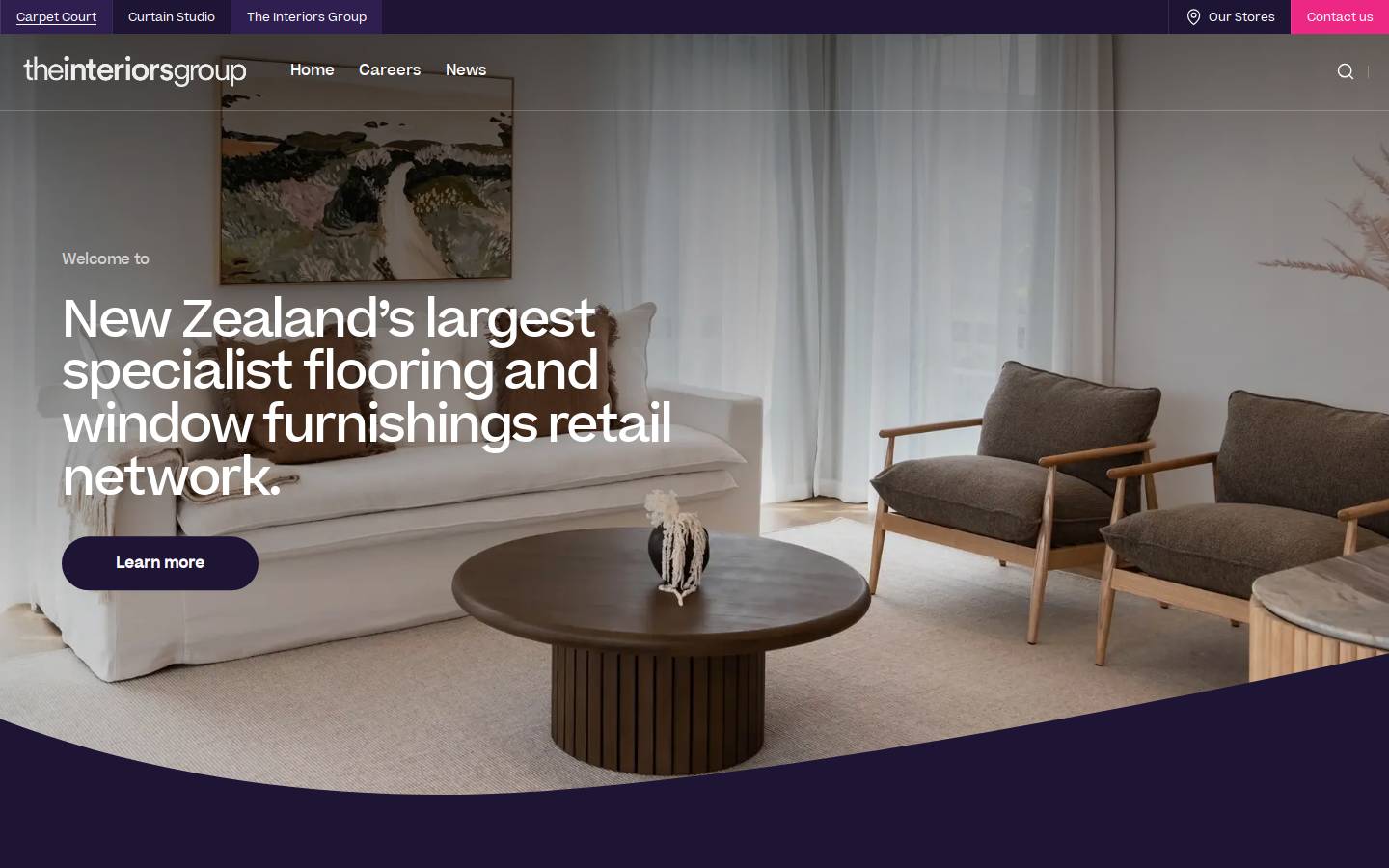 theinteriorsgroup.co.nz homepage screenshot