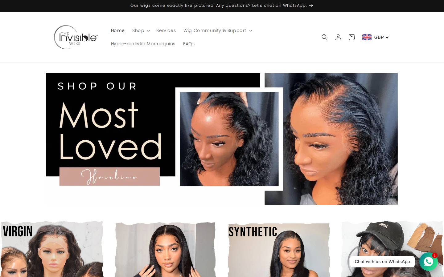 The Invisible Wig homepage screenshot