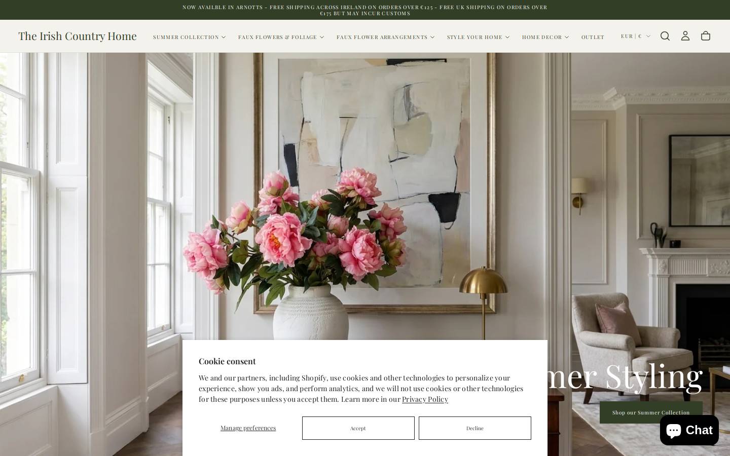 The Irish Country Home homepage screenshot
