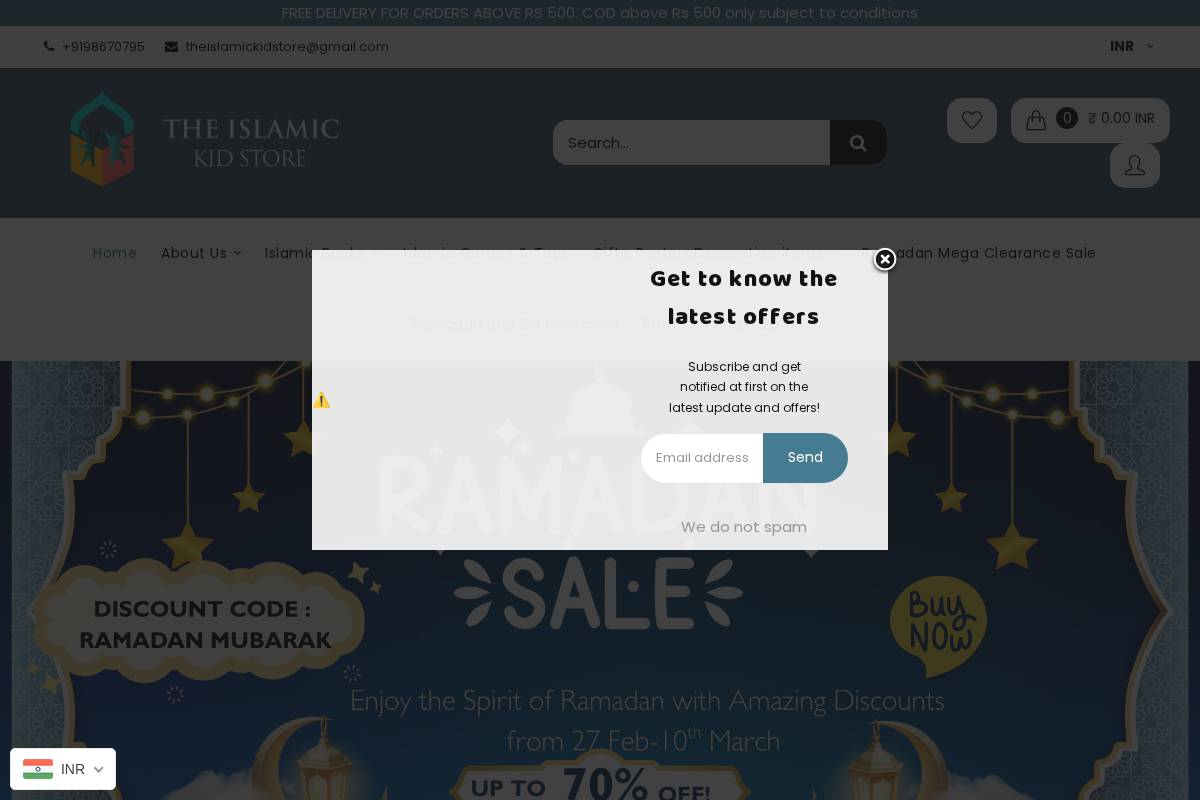 theislamickidstore.com homepage screenshot