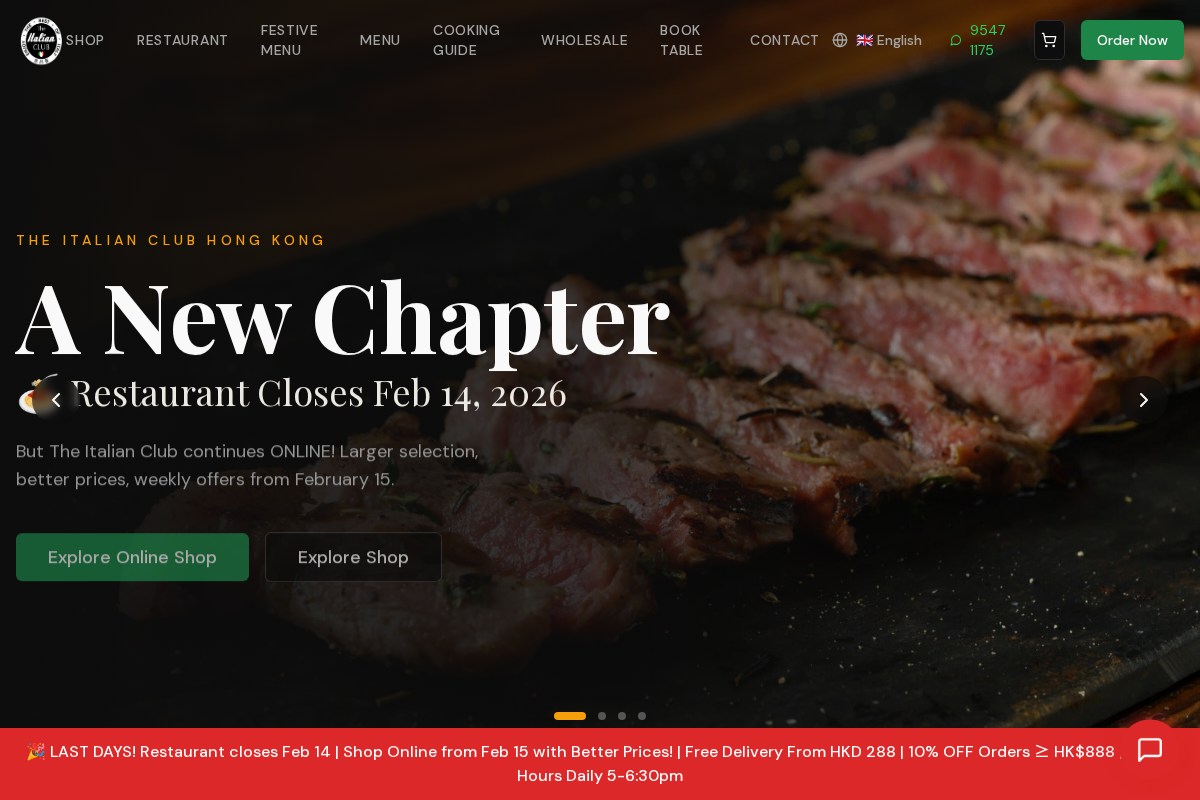 theitalianclubhongkong.com homepage screenshot