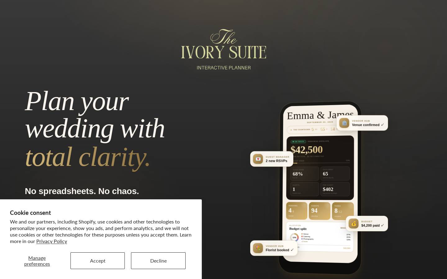 theivorysuite.com homepage screenshot