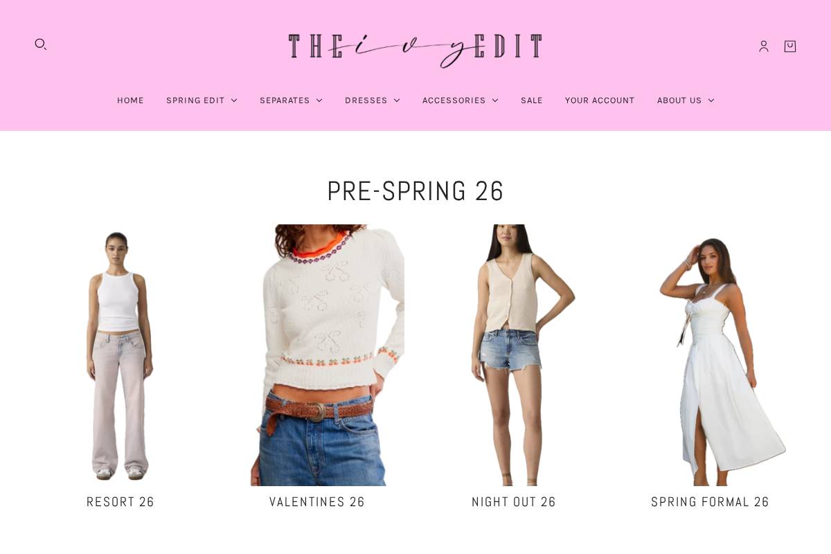 theivyedit.com homepage screenshot