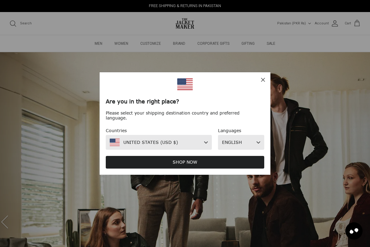 The Jacket Maker homepage screenshot