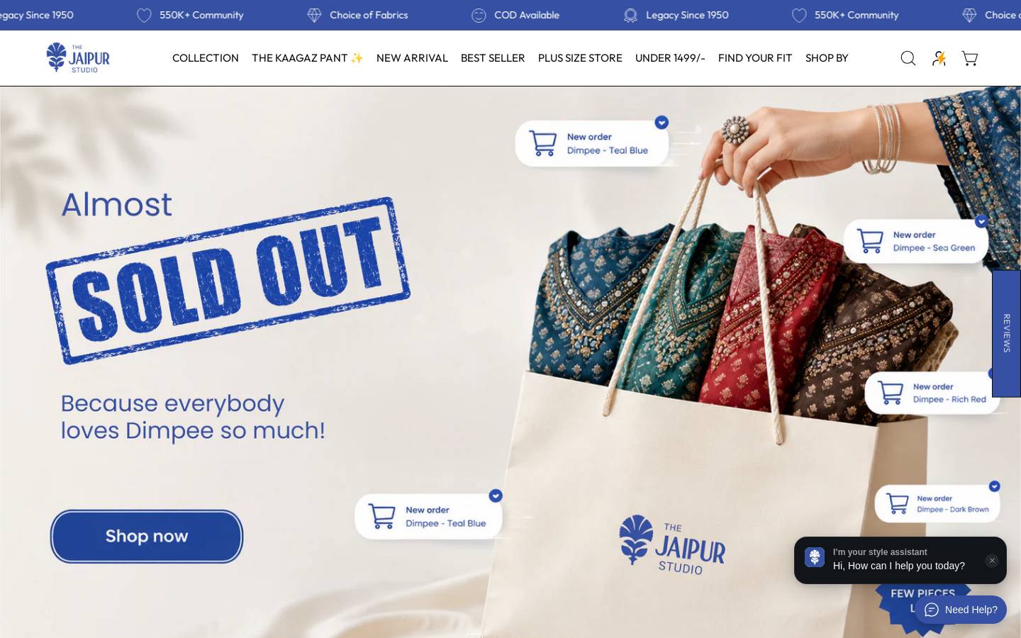 thejaipurstudio.com homepage screenshot