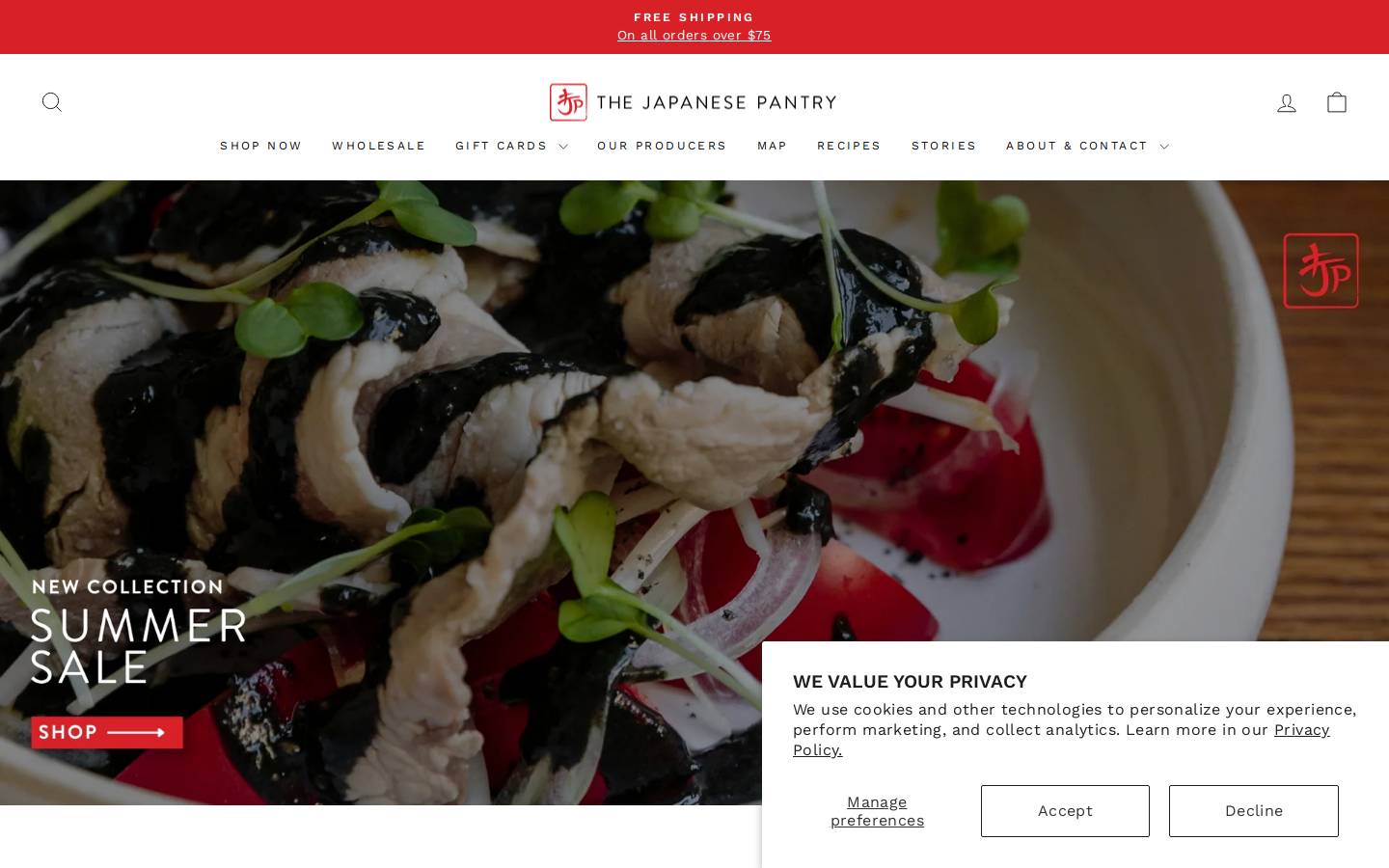 thejapanesepantry.com homepage screenshot