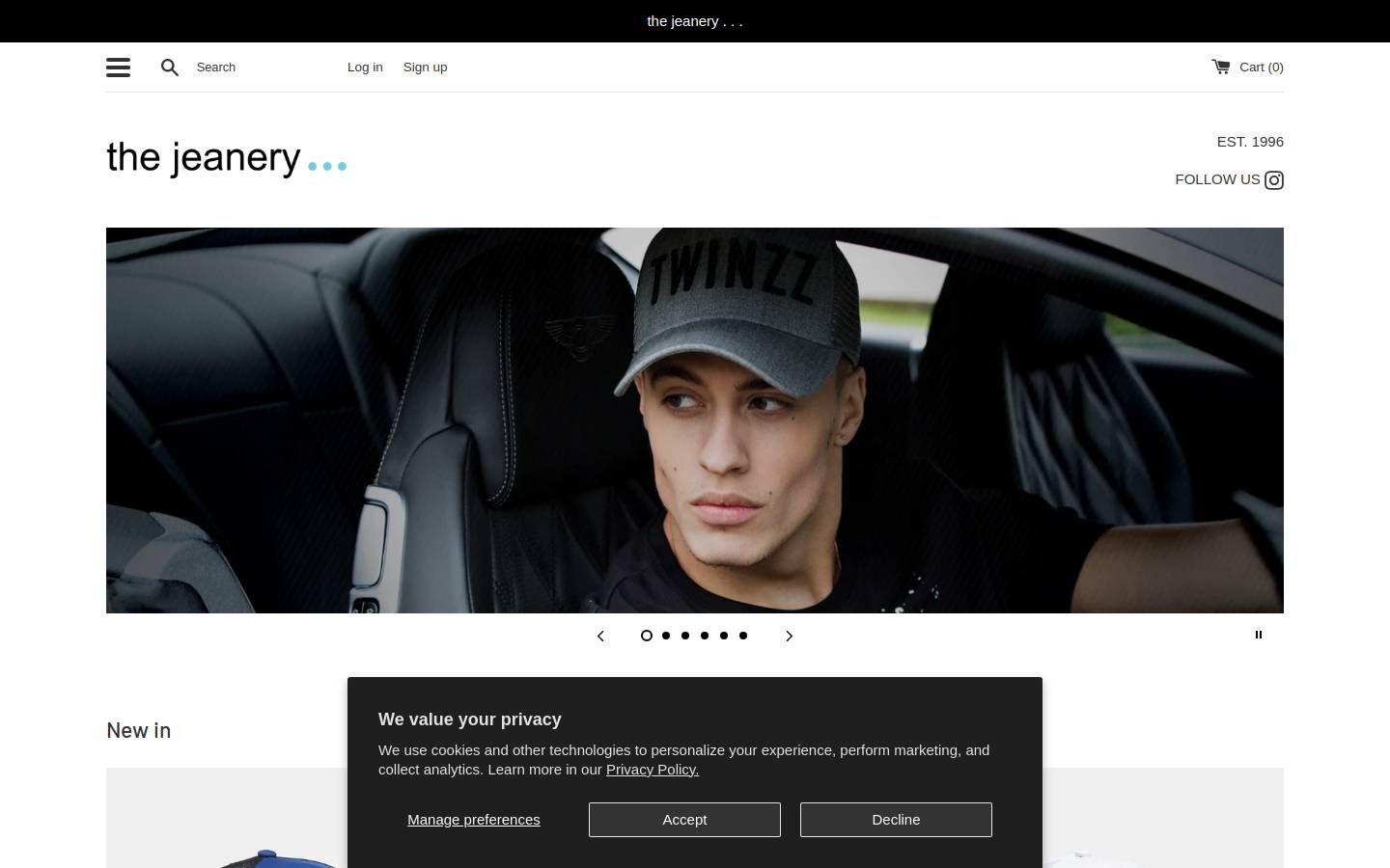 thejeanery.co.uk homepage screenshot
