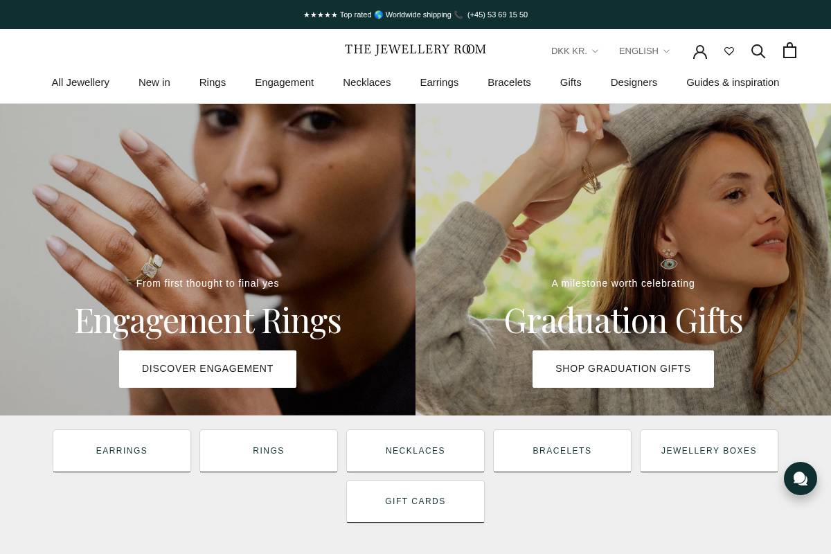 The Jewellery Room homepage screenshot