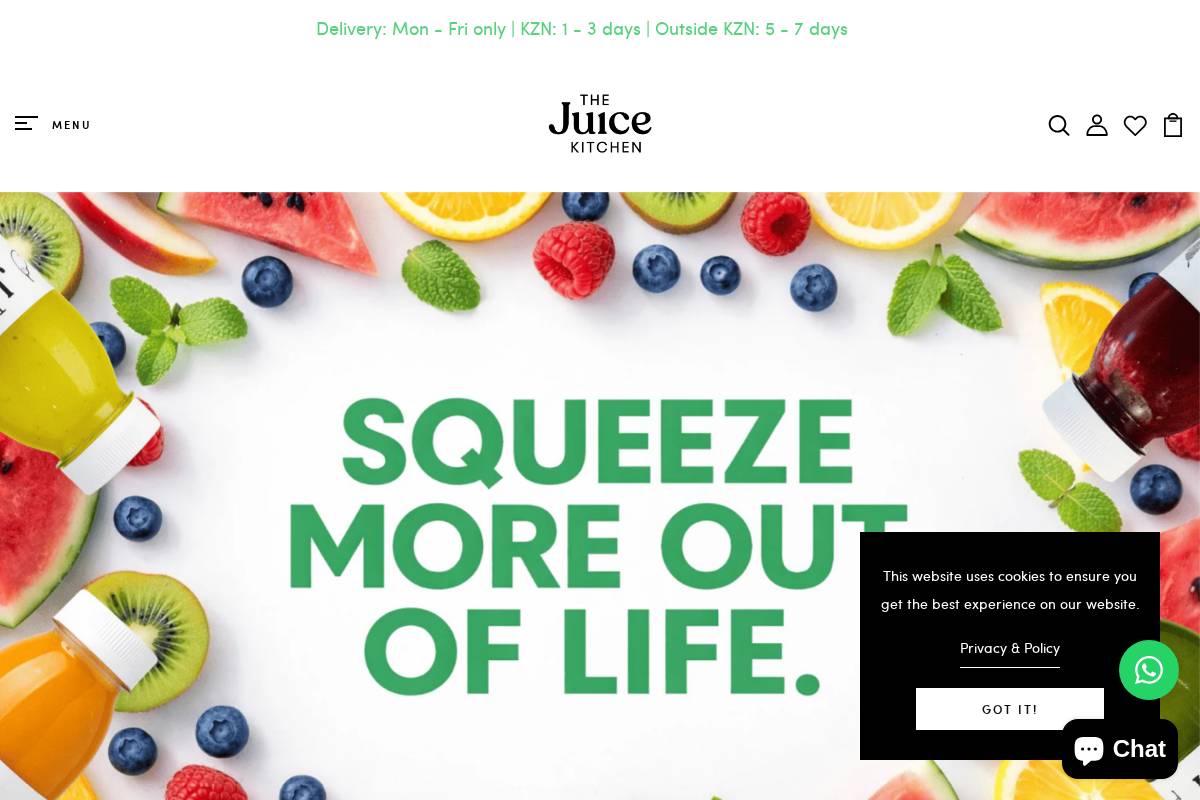 thejuicekitchen.co.za homepage screenshot