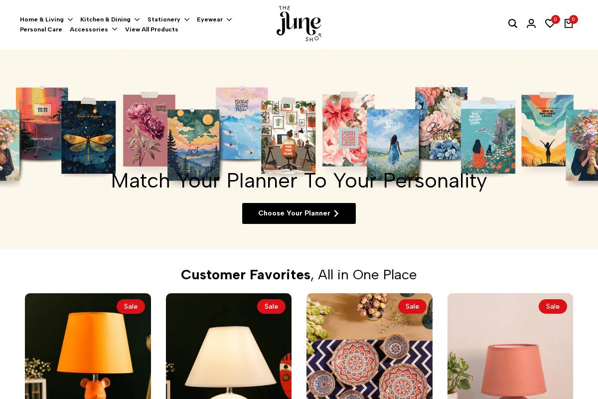 thejuneshop.com homepage screenshot