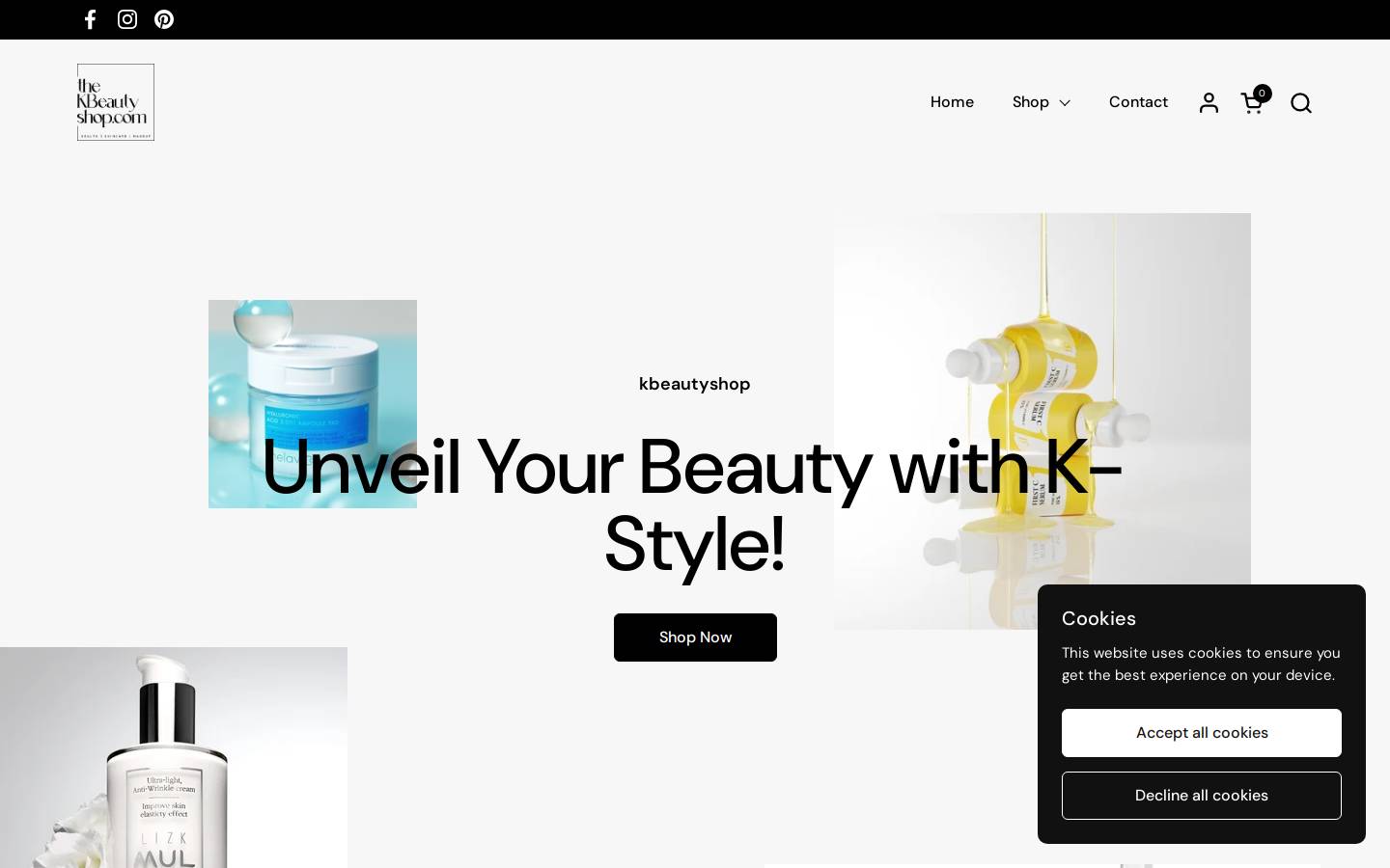 thekbeautyshop.com homepage screenshot