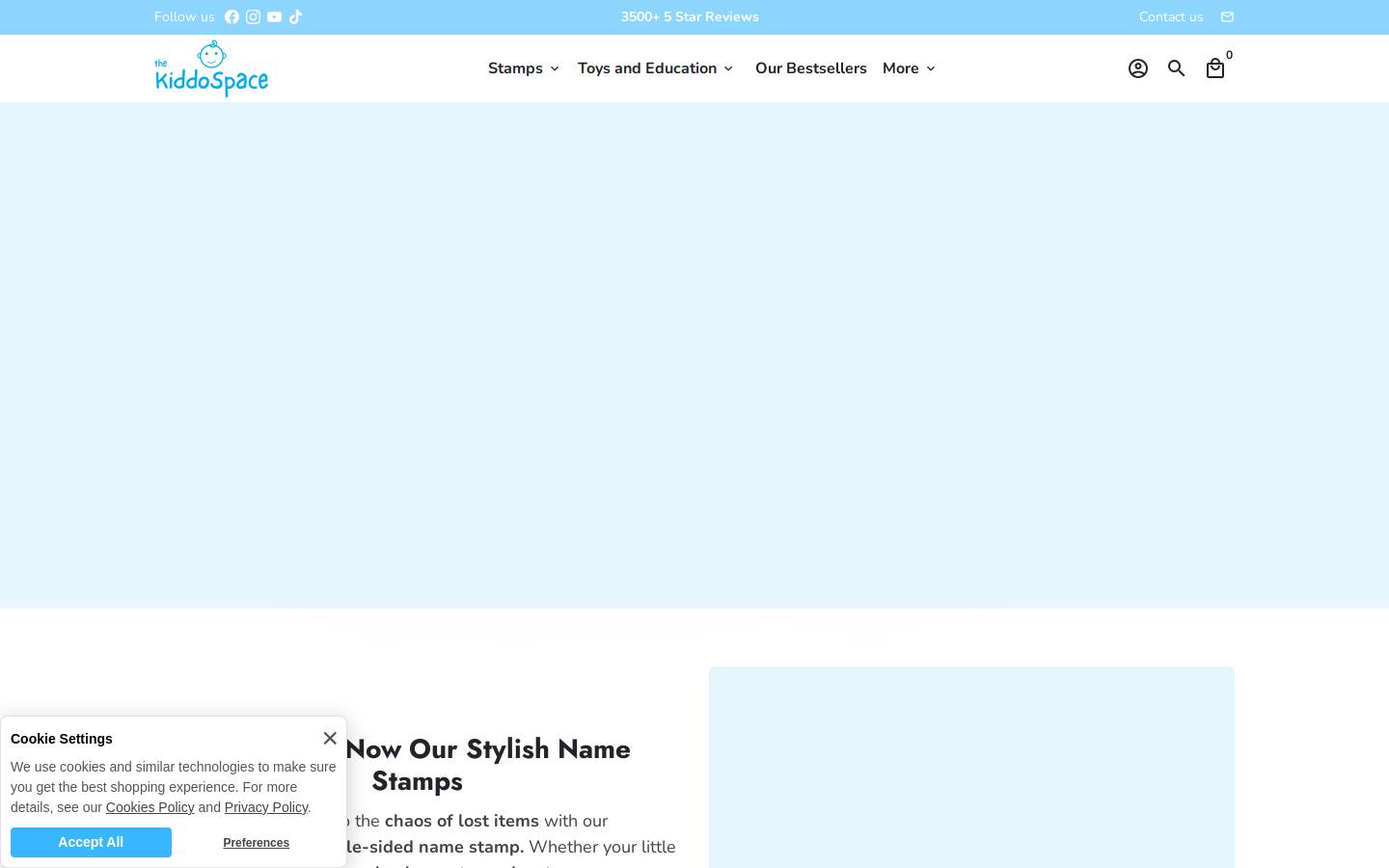thekiddospacestore.com homepage screenshot