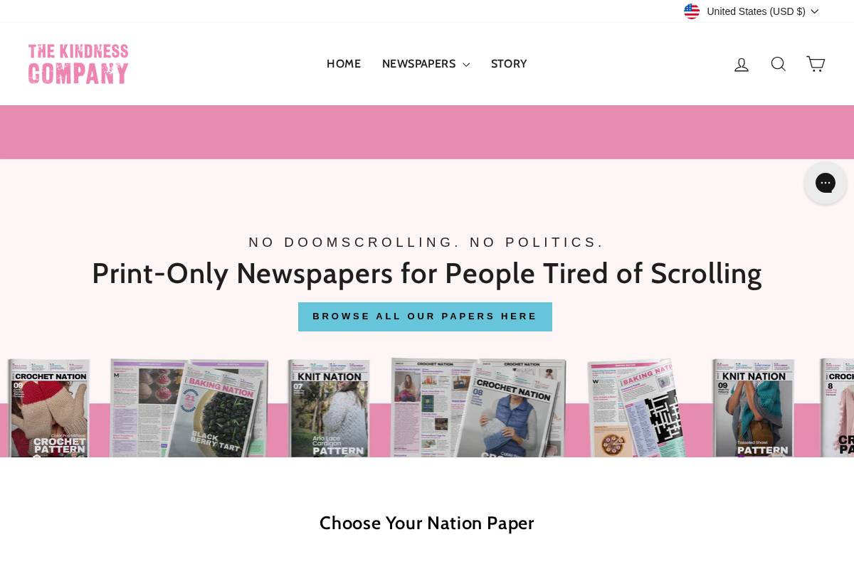 thekindnesscompany.com homepage screenshot