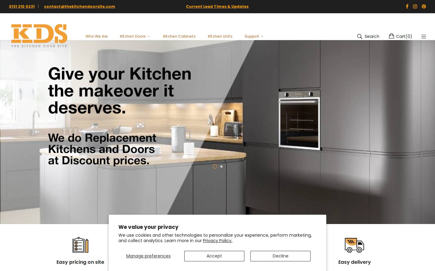 The Kitchen Door Site homepage screenshot