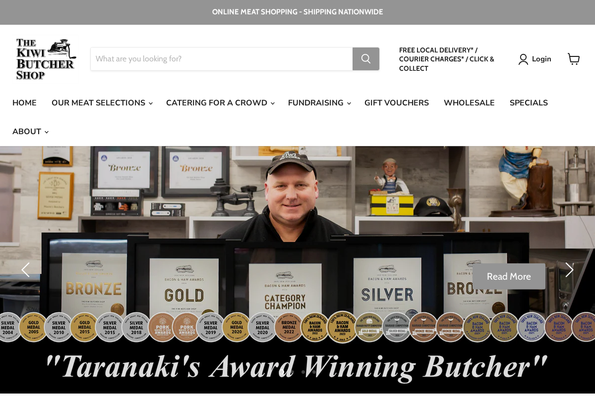 The Kiwi Butcher Shop homepage screenshot
