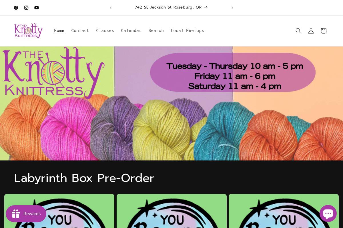 theknottyknittress.com homepage screenshot
