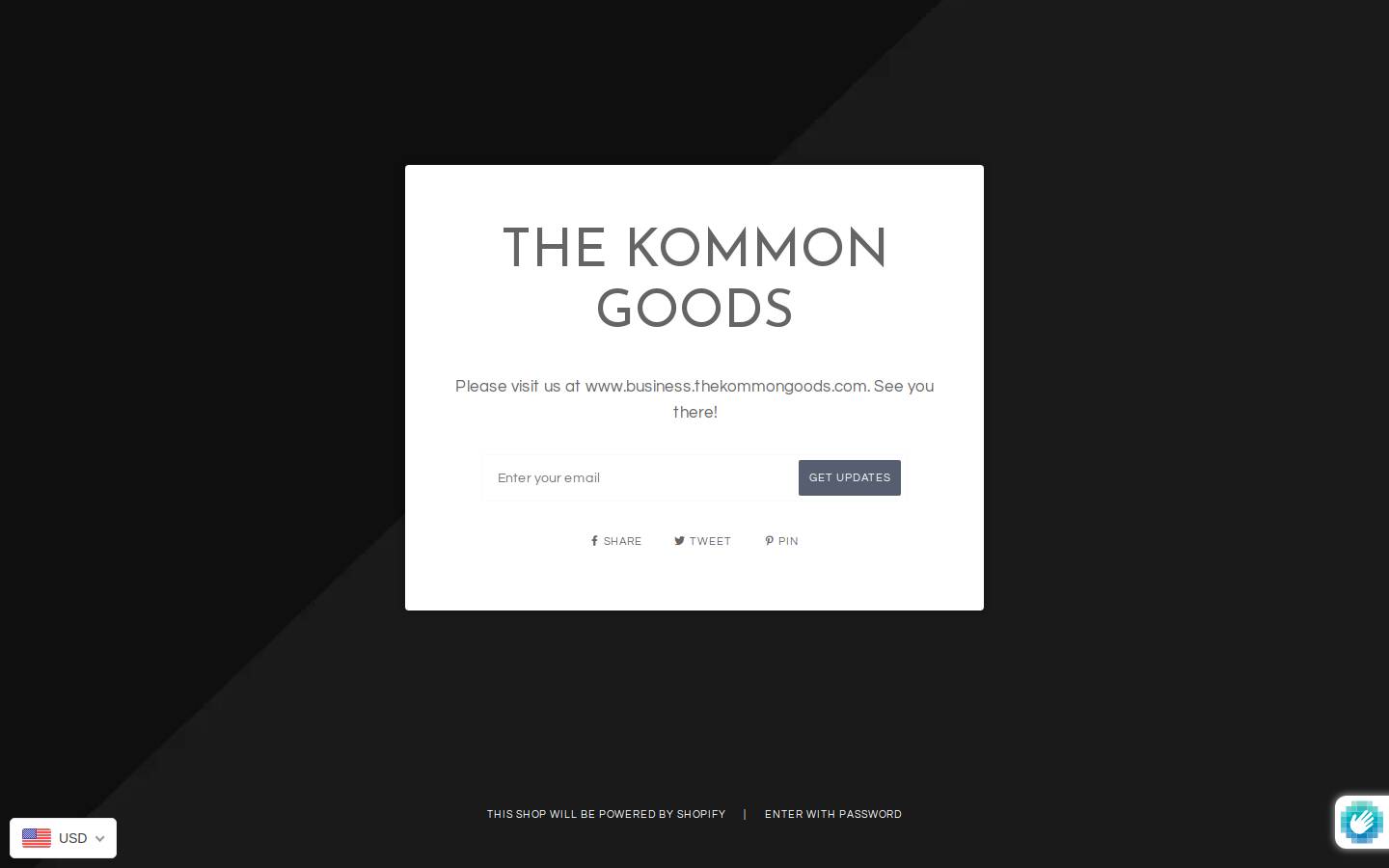 thekommongoods.com homepage screenshot