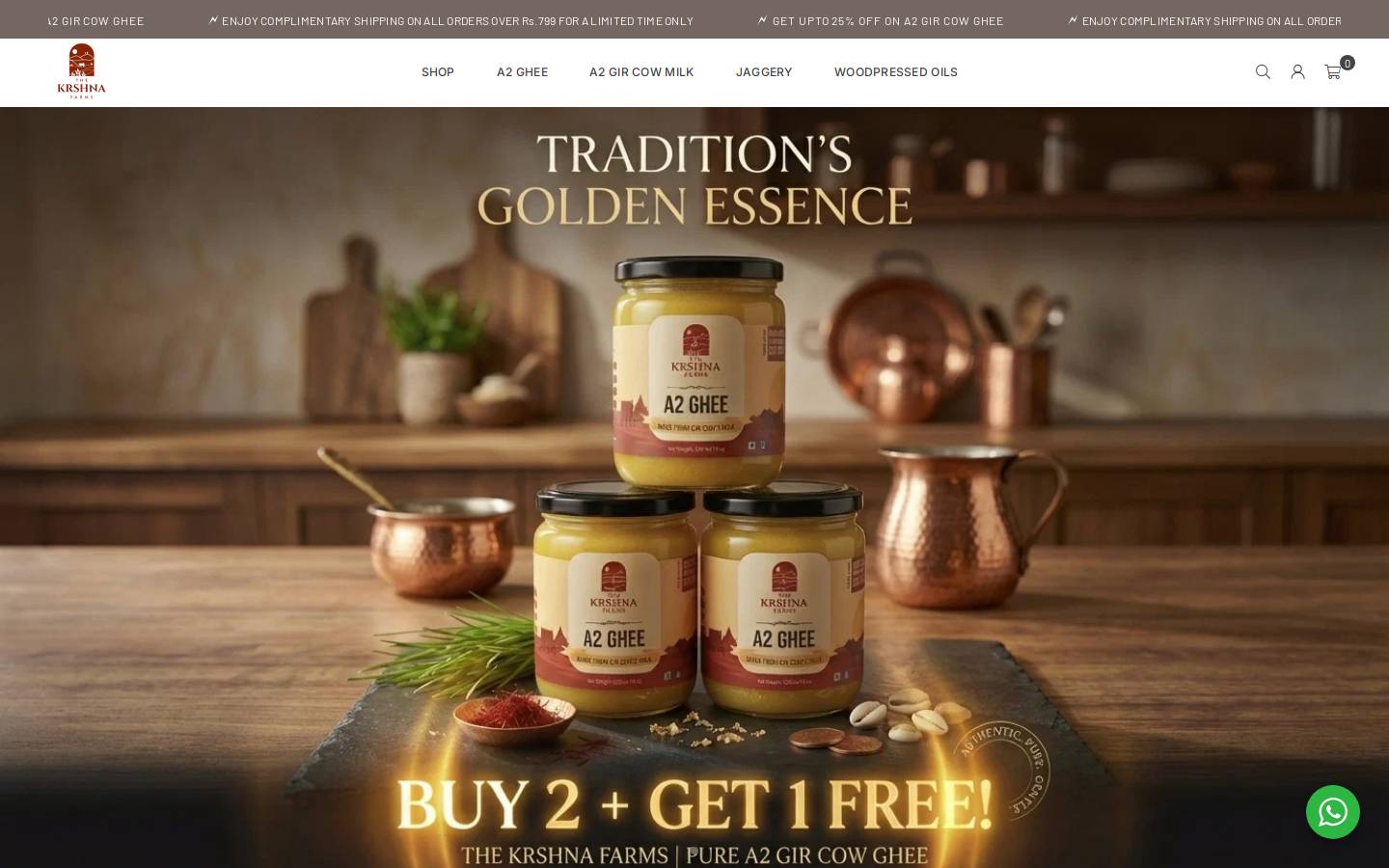 thekrshnafarms.com homepage screenshot