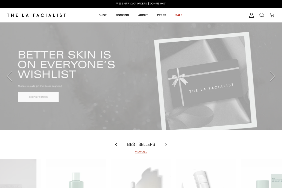 The L.A. Facialist homepage screenshot