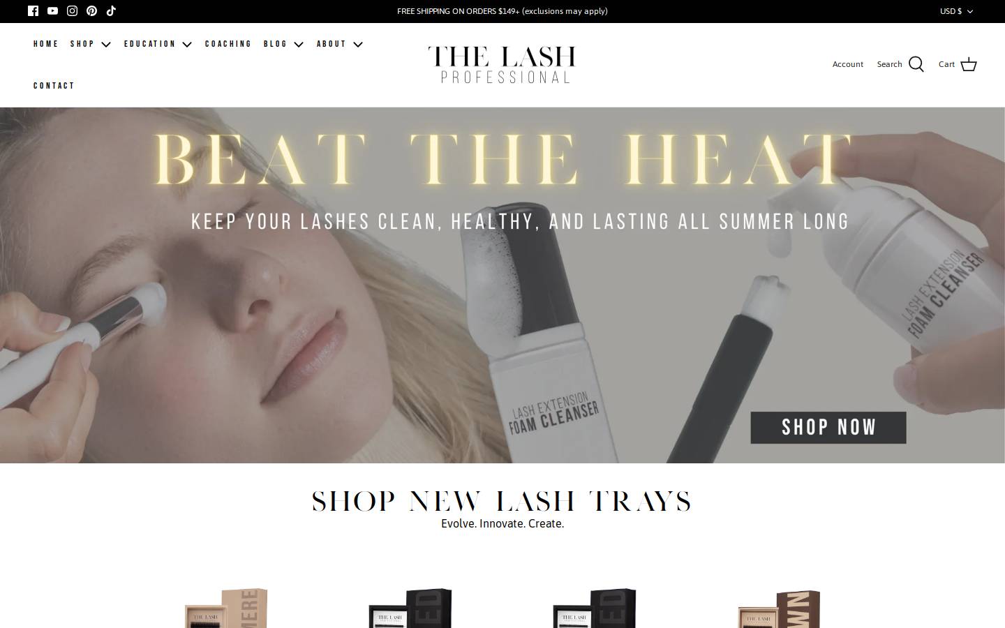 thelashprofessional.com homepage screenshot