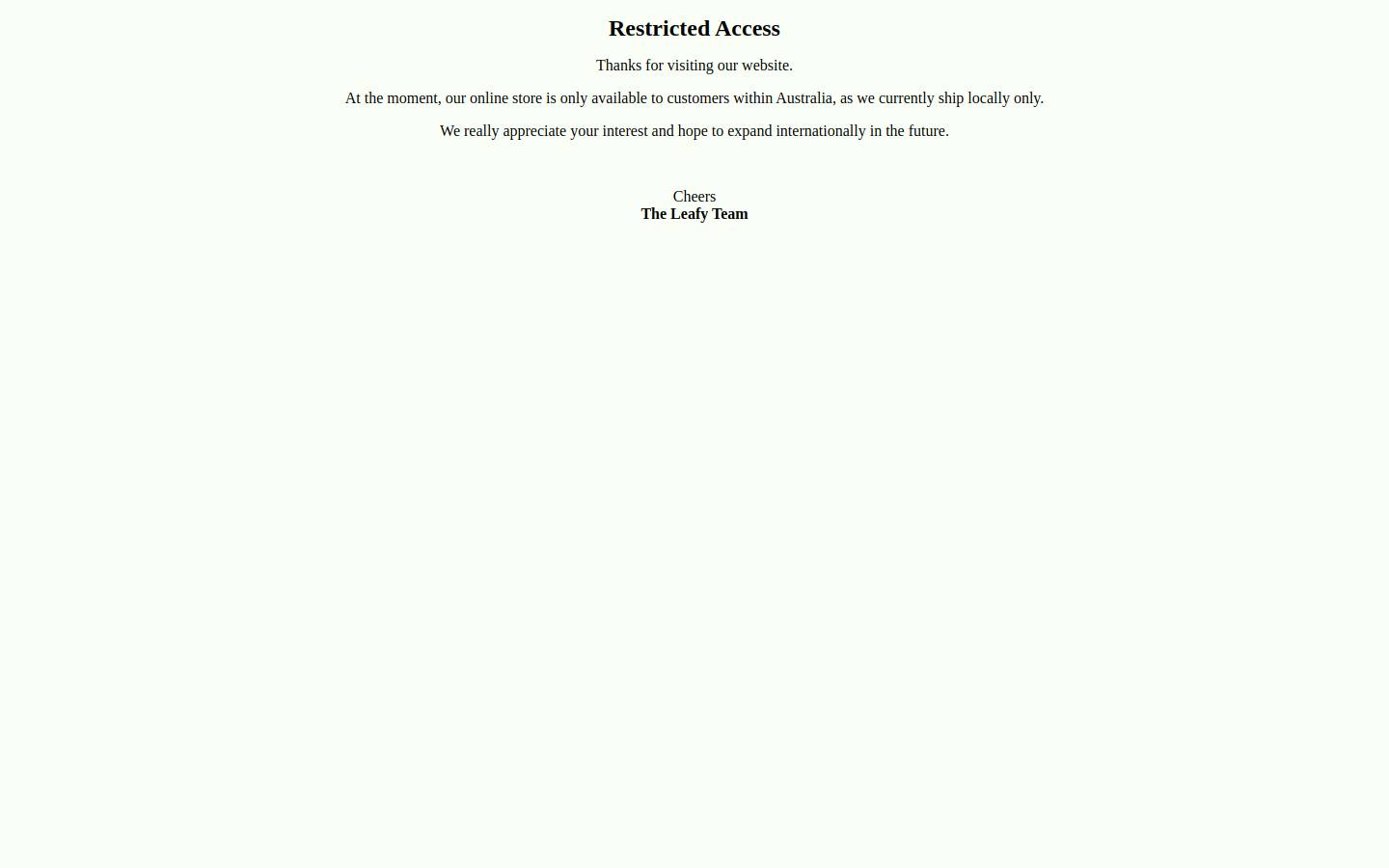 theleafybrand.com homepage screenshot