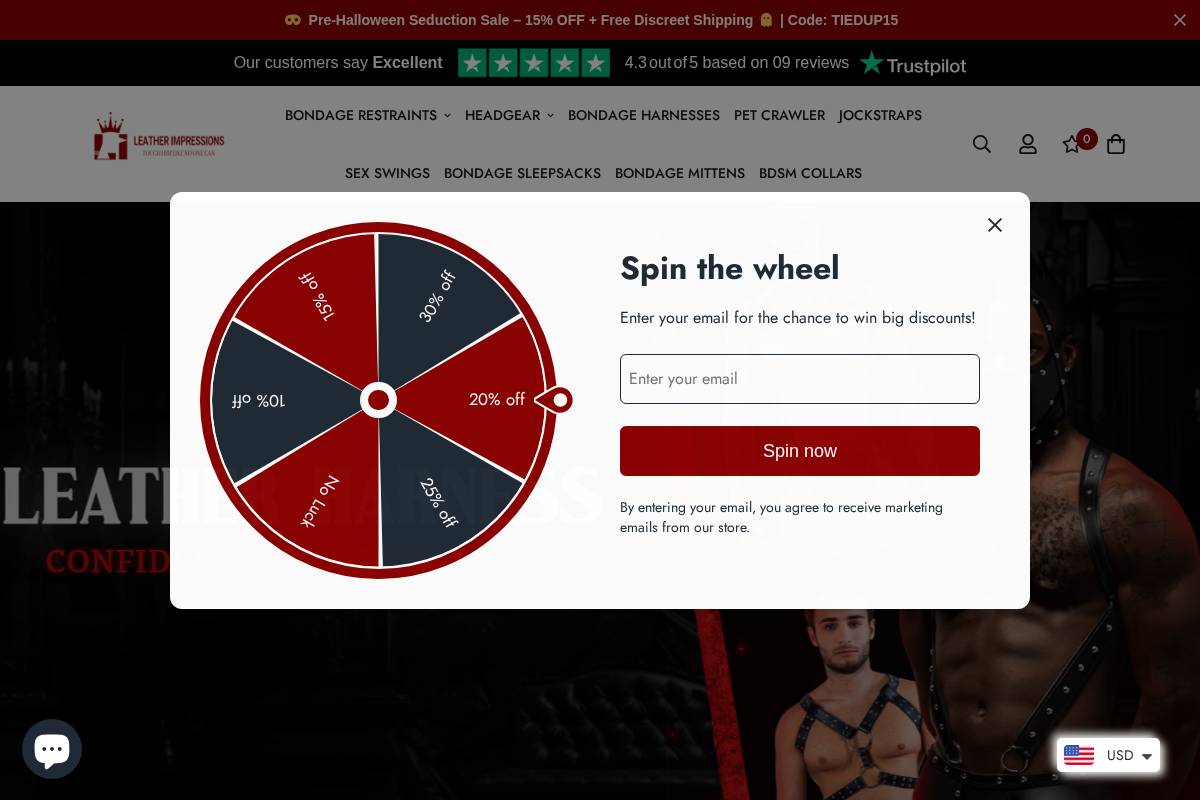 The Leather Impressions homepage screenshot