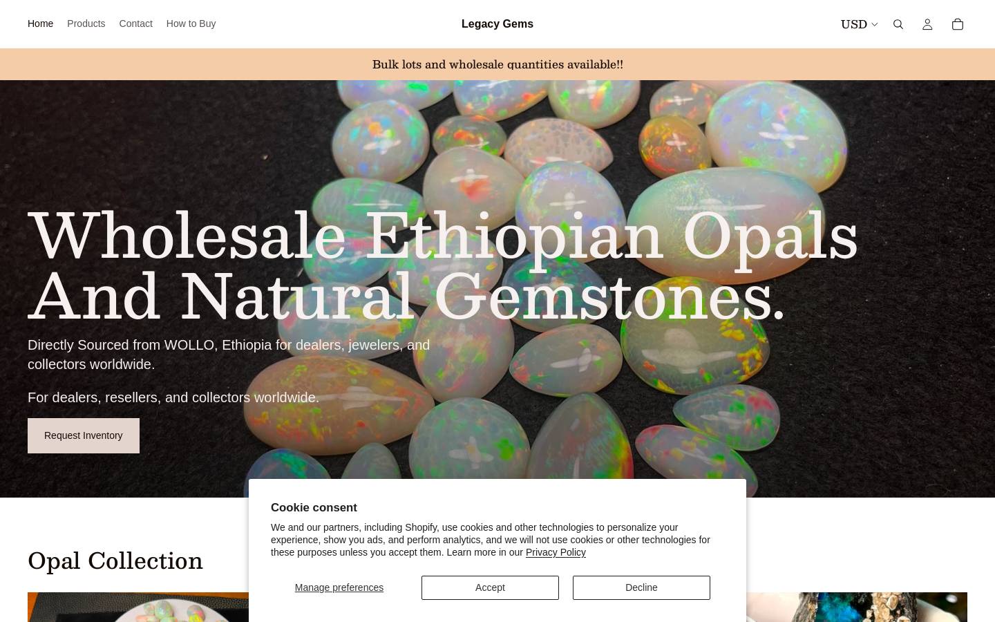 thelegacygems.com homepage screenshot