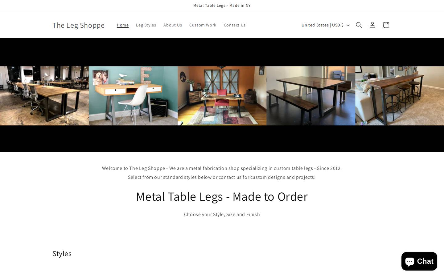 thelegshoppe.com homepage screenshot