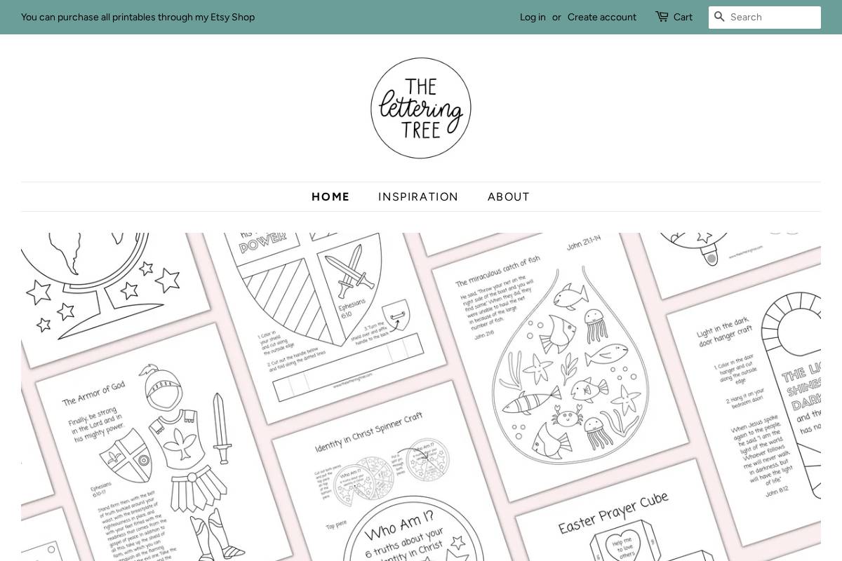 theletteringtree.com homepage screenshot