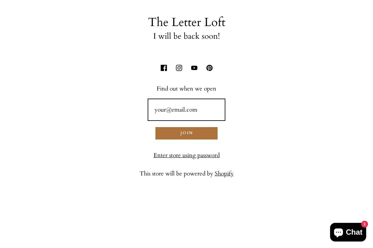 theletterloft.co.uk homepage screenshot
