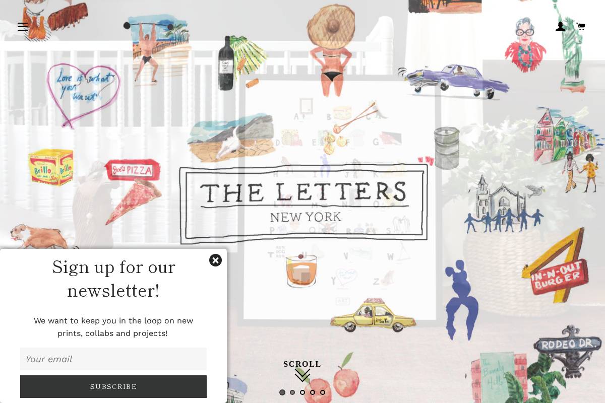 thelettersnyc.com homepage screenshot