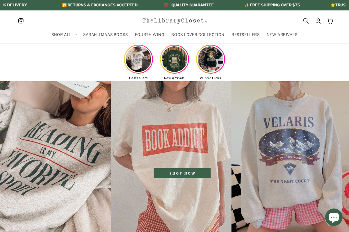 TheLibraryCloset homepage screenshot