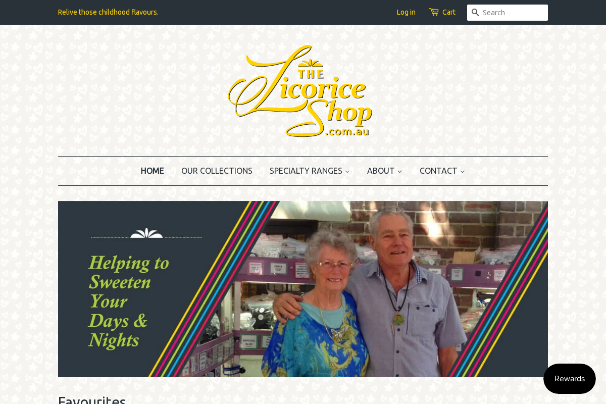 The Licorice Shop homepage screenshot