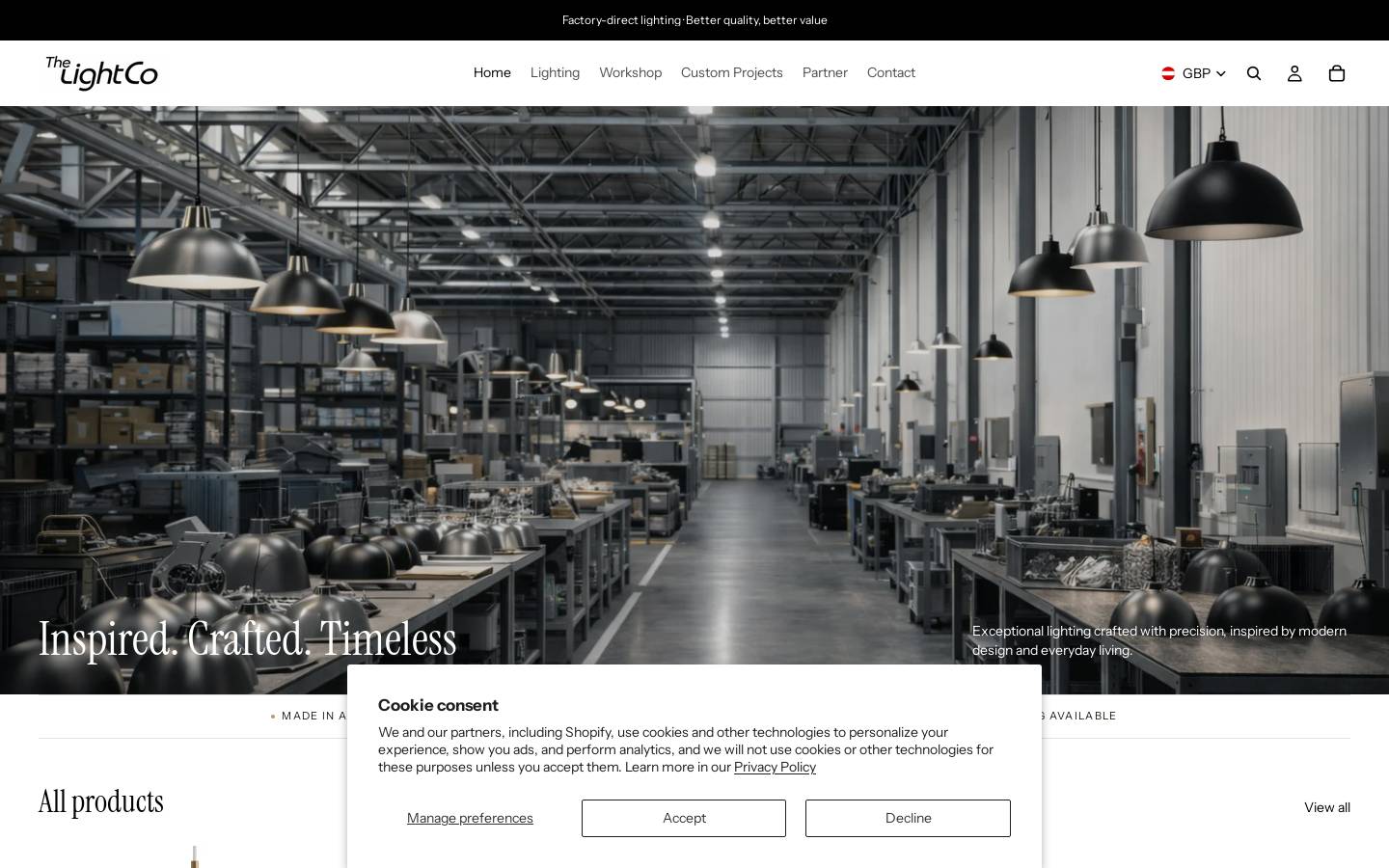 thelightco.com.au homepage screenshot
