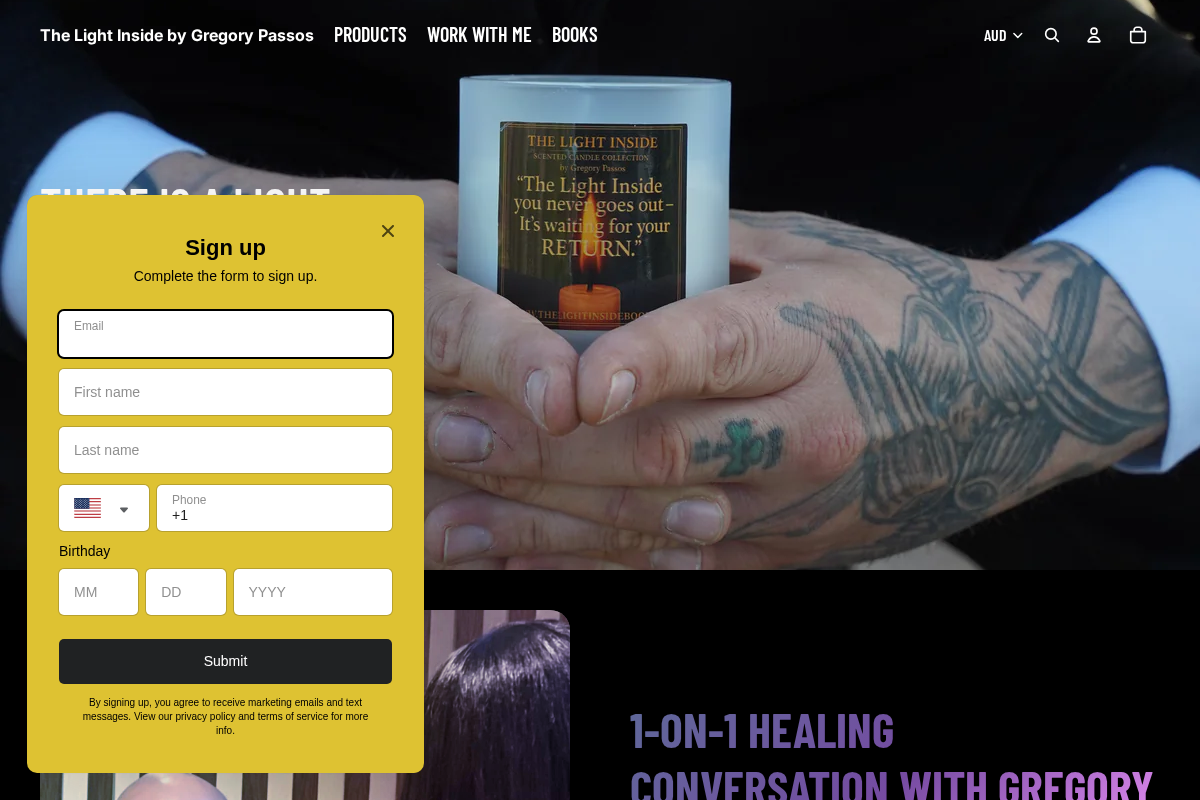 The Light Inside by Gregory Passos homepage screenshot