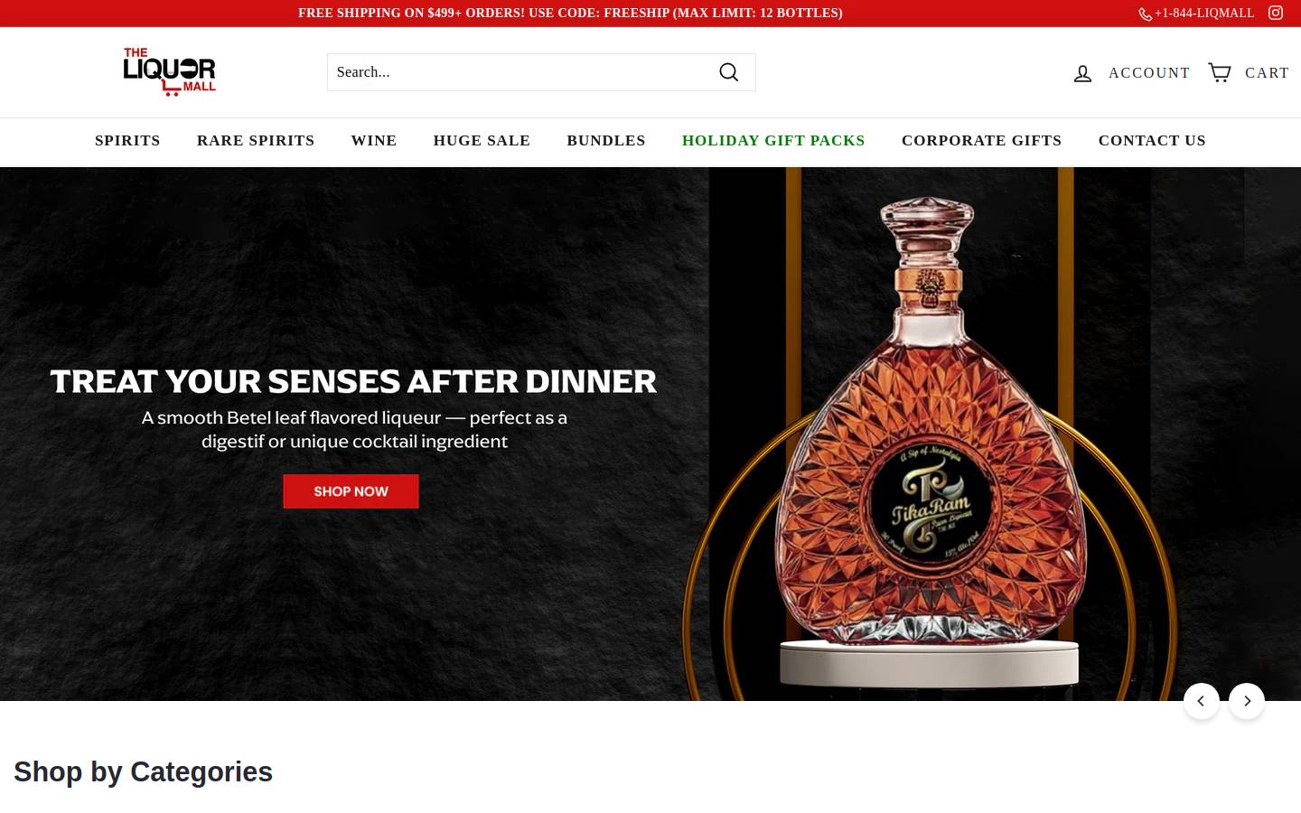 theliquormallusa.com homepage screenshot
