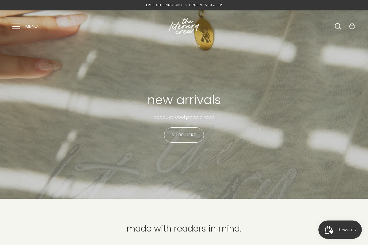 The Literary Crew homepage screenshot