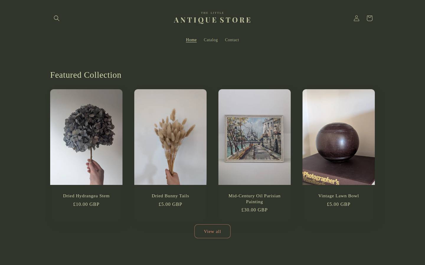 thelittleantiquestore.com homepage screenshot