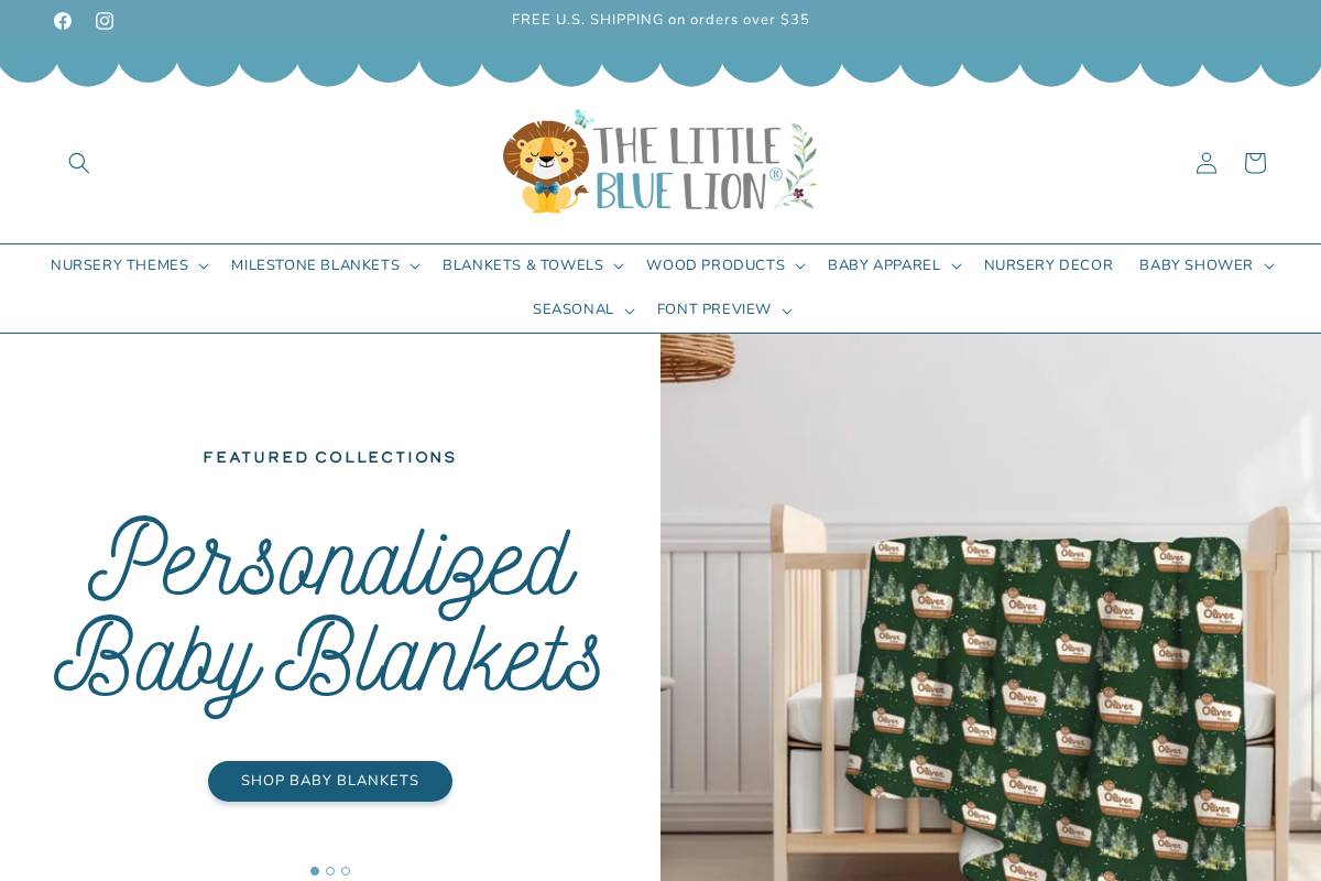 thelittlebluelion.com homepage screenshot