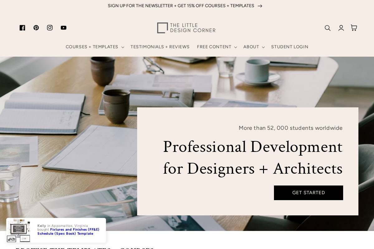 The Little Design Corner homepage screenshot