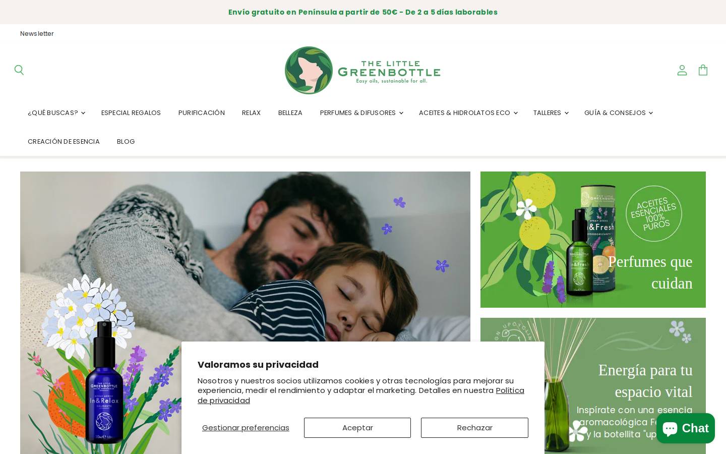 thelittlegreenbottle.com homepage screenshot