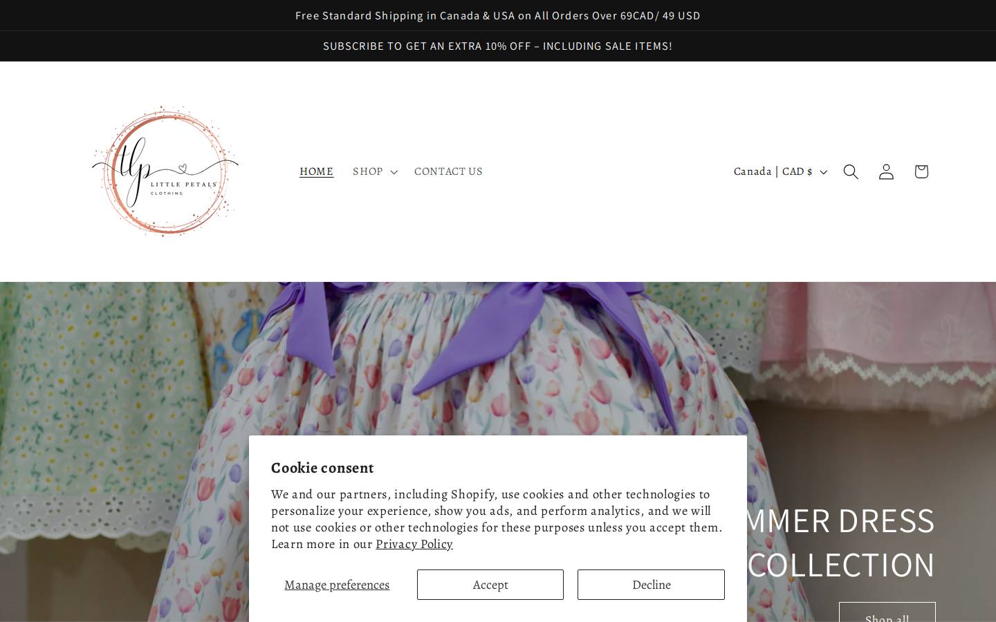 thelittlepetals.com homepage screenshot