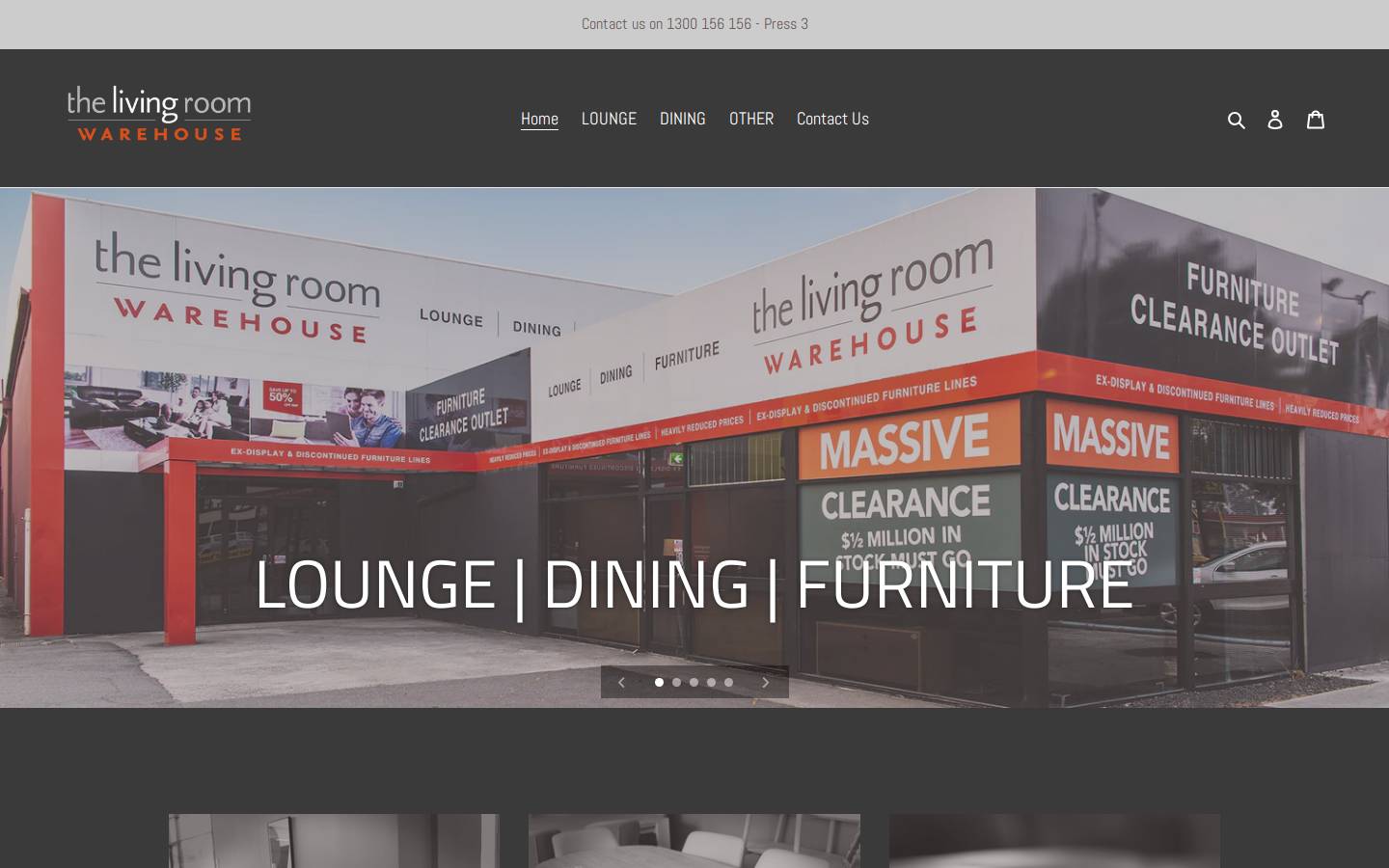 thelivingroomwarehouse.com.au homepage screenshot